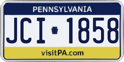 PA license plate JCI1858