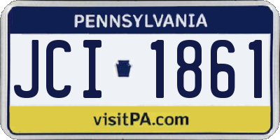 PA license plate JCI1861