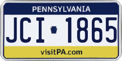 PA license plate JCI1865