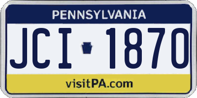PA license plate JCI1870
