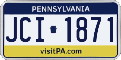 PA license plate JCI1871