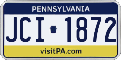 PA license plate JCI1872