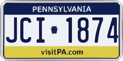 PA license plate JCI1874