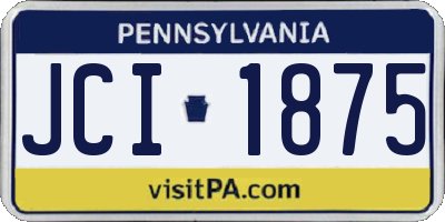 PA license plate JCI1875