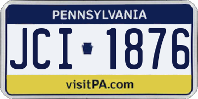 PA license plate JCI1876