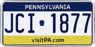 PA license plate JCI1877