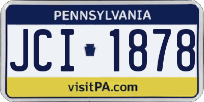 PA license plate JCI1878