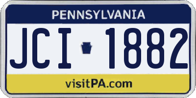PA license plate JCI1882