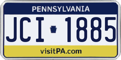 PA license plate JCI1885