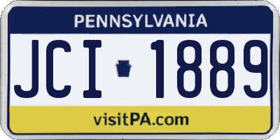 PA license plate JCI1889