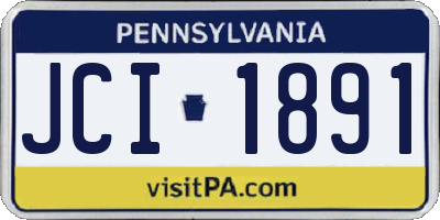 PA license plate JCI1891