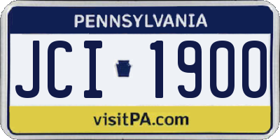 PA license plate JCI1900