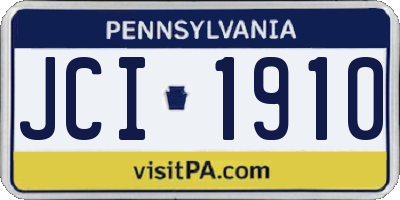 PA license plate JCI1910