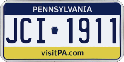 PA license plate JCI1911