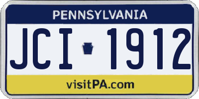 PA license plate JCI1912