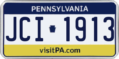 PA license plate JCI1913