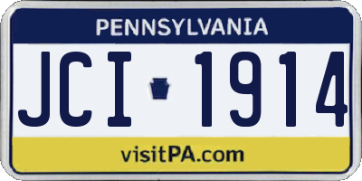PA license plate JCI1914