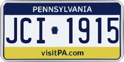 PA license plate JCI1915