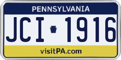 PA license plate JCI1916