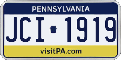 PA license plate JCI1919