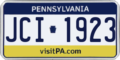 PA license plate JCI1923