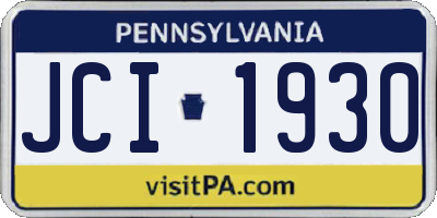 PA license plate JCI1930