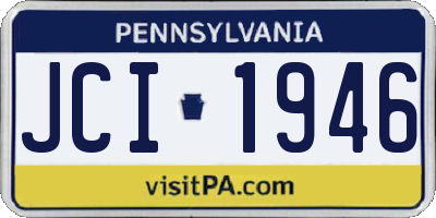 PA license plate JCI1946