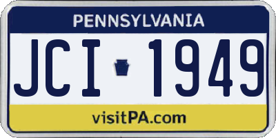 PA license plate JCI1949