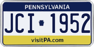 PA license plate JCI1952