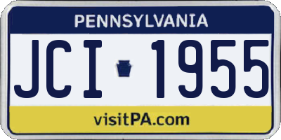 PA license plate JCI1955