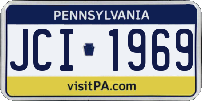 PA license plate JCI1969
