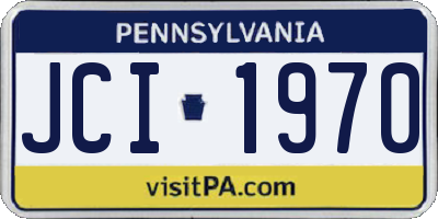 PA license plate JCI1970