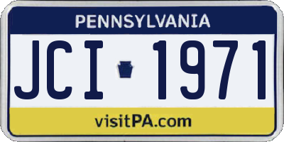 PA license plate JCI1971