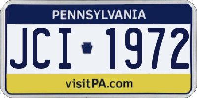PA license plate JCI1972