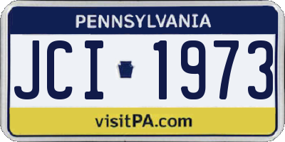 PA license plate JCI1973