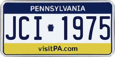 PA license plate JCI1975