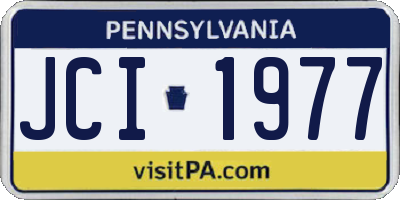 PA license plate JCI1977