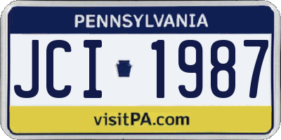 PA license plate JCI1987