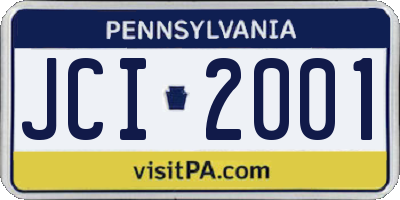 PA license plate JCI2001