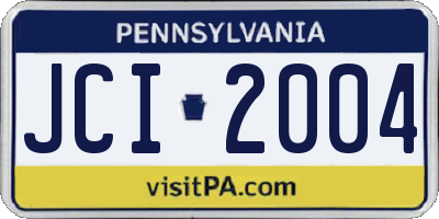 PA license plate JCI2004