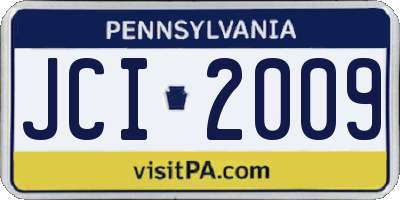 PA license plate JCI2009