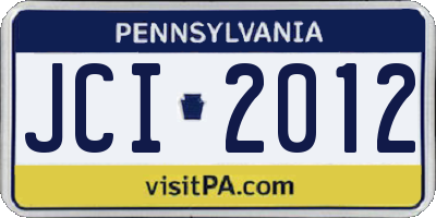 PA license plate JCI2012