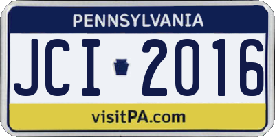 PA license plate JCI2016