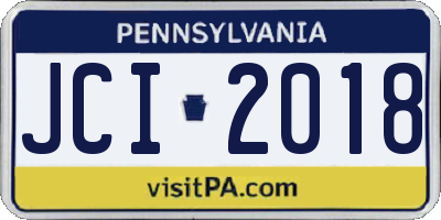 PA license plate JCI2018