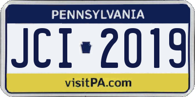 PA license plate JCI2019