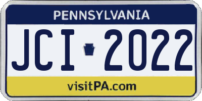PA license plate JCI2022