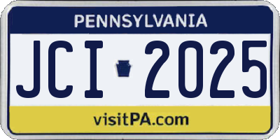 PA license plate JCI2025