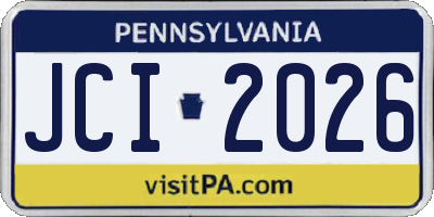 PA license plate JCI2026