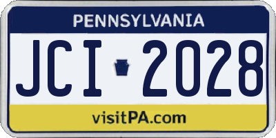 PA license plate JCI2028