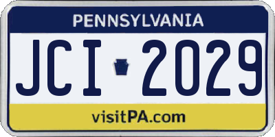 PA license plate JCI2029
